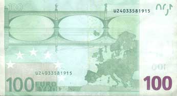100 euro verso